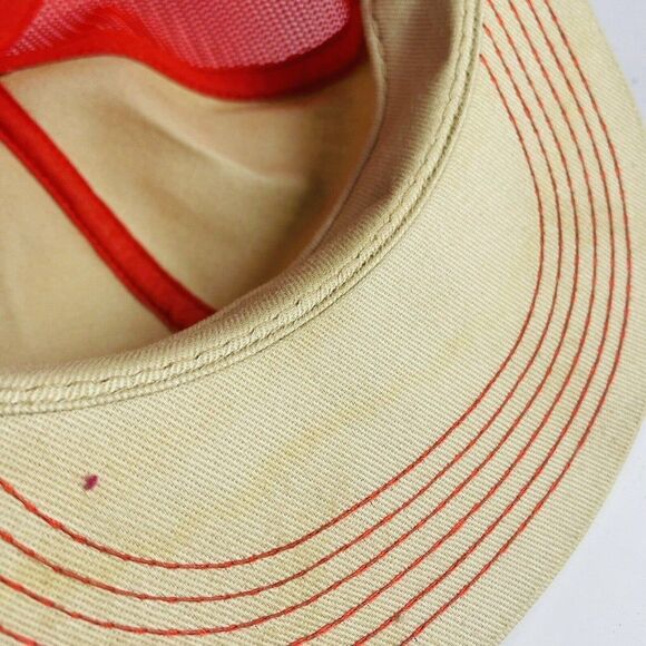 Garst Seed Corn Patch SnapBack Hat K-Products Farm Cap USA Tan Orange VTG Mesh - Picture 11 of 12